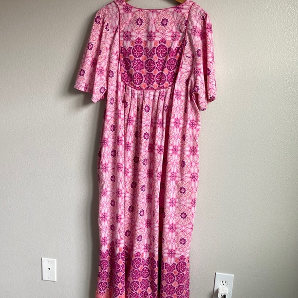 Vintage Only Necessities Floral Caftan Mumu House Dress Boho Pockets sz 22/24 - Picture 5 of 13